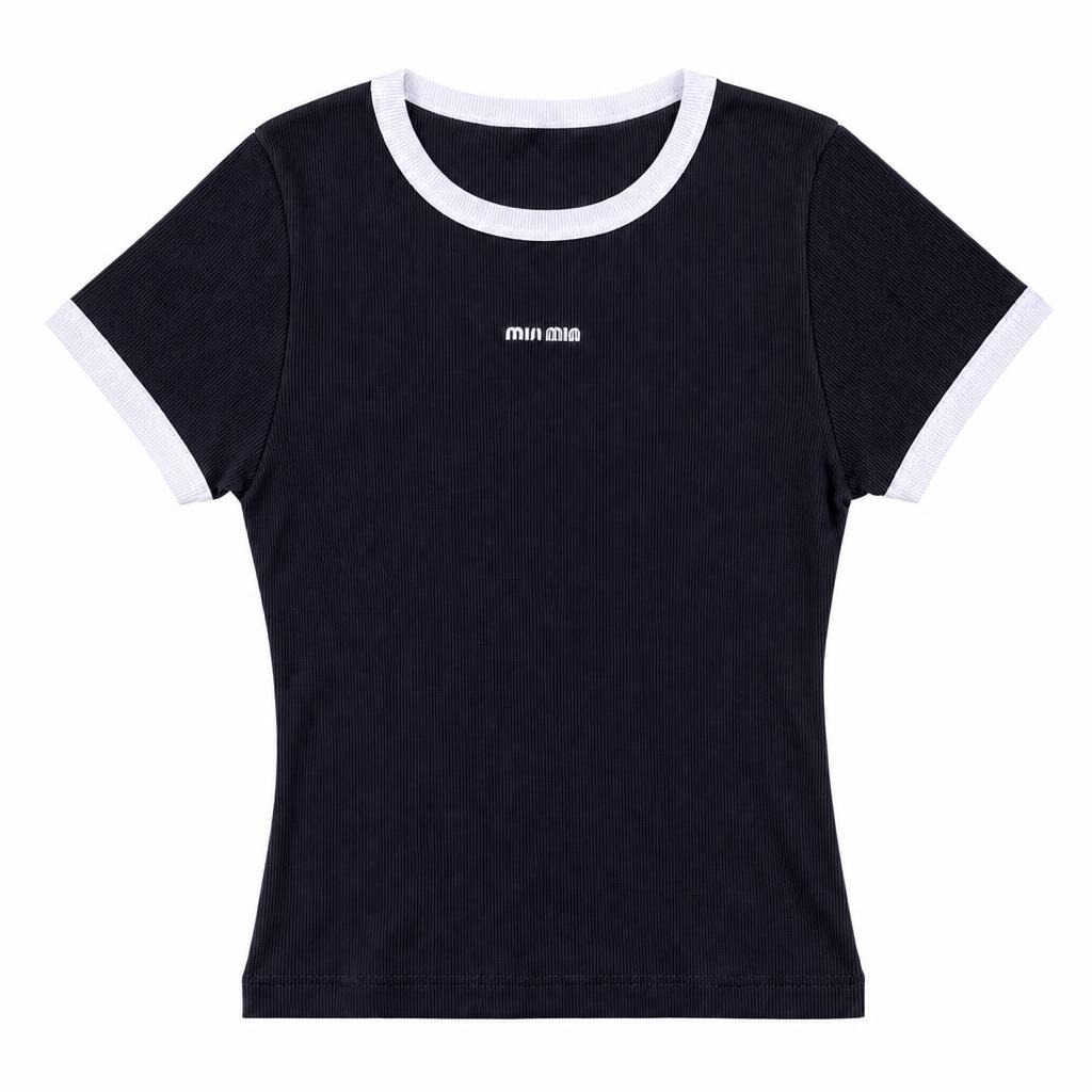 Blusa Aplique Min Cuello Puño Combinado