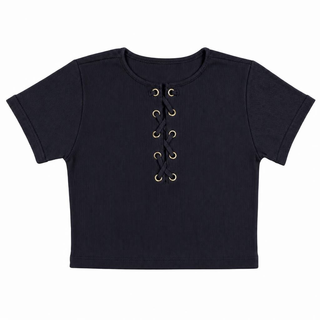 Blusa Cruzada Rib - Negro