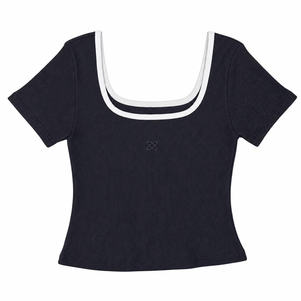 Blusa Cuello Cuadrado con Contraste