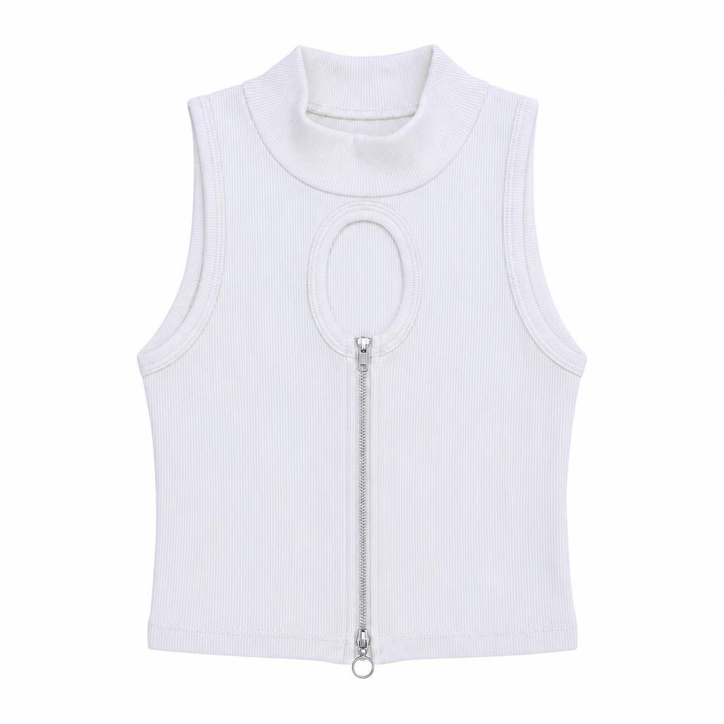 Blusa Hueco y Cierre Adelante - Marfil