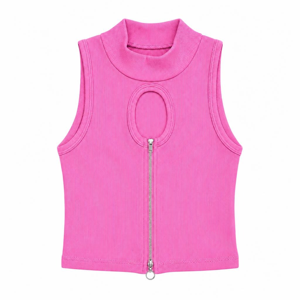 Blusa Hueco y Cierre Adelante - Rosado