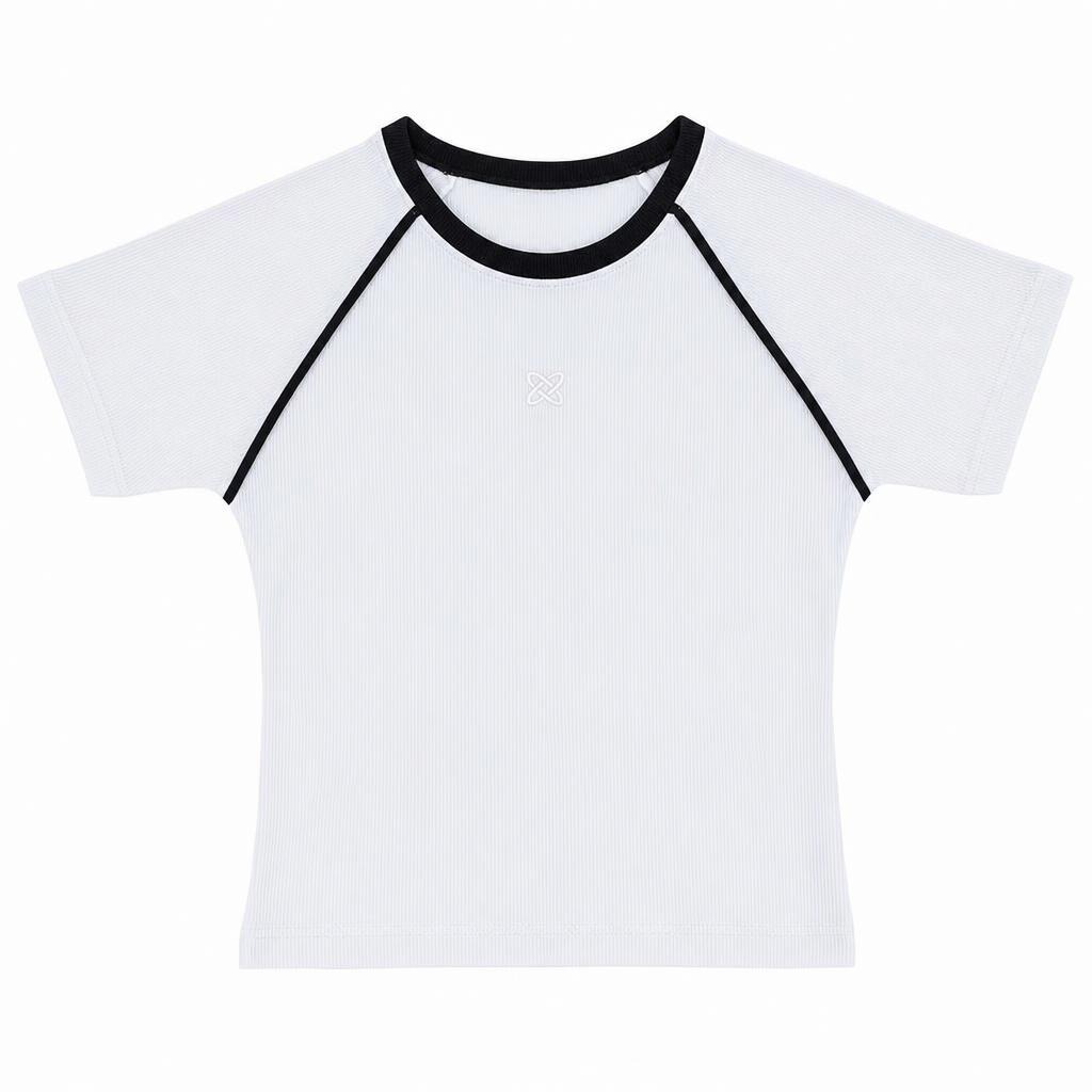 Blusa Linea Manga Cuello Redondo - Marfil + Negro