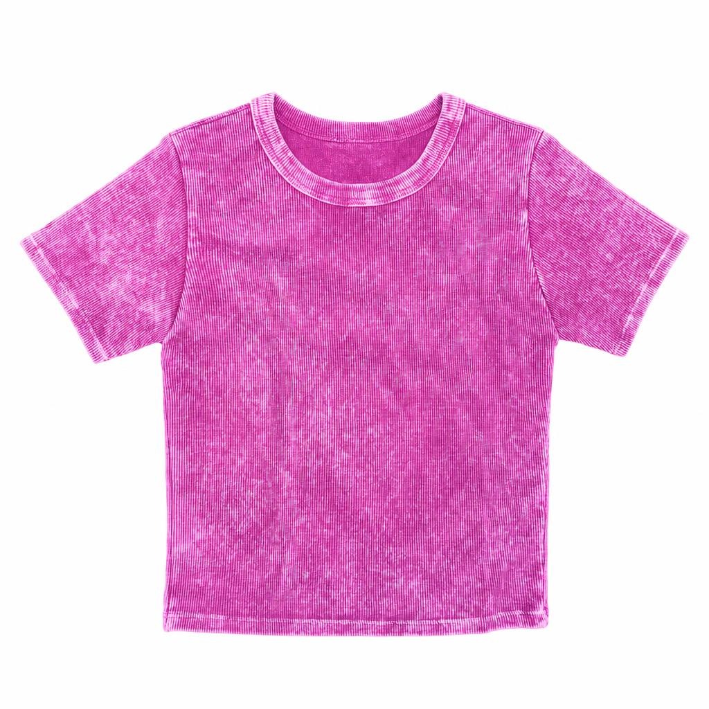 Blusa Manga Corta Tie Die - Rosado