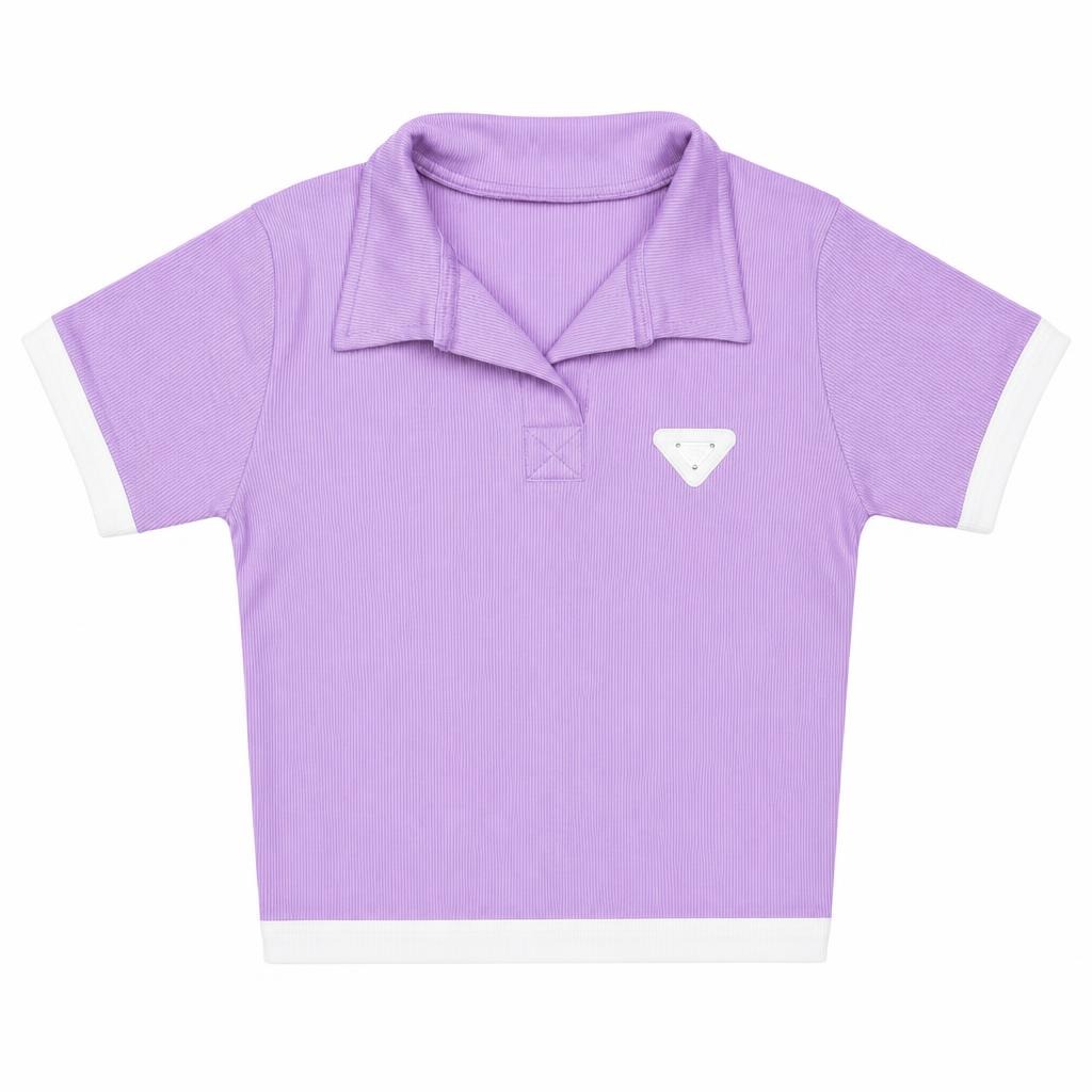 Blusa Polo Contraste - Lila
