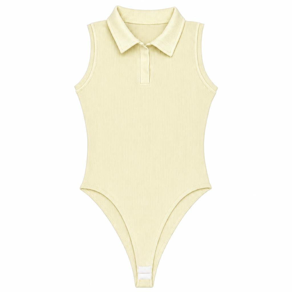Body Contraste Siza Polo - Amarillo + Marfil