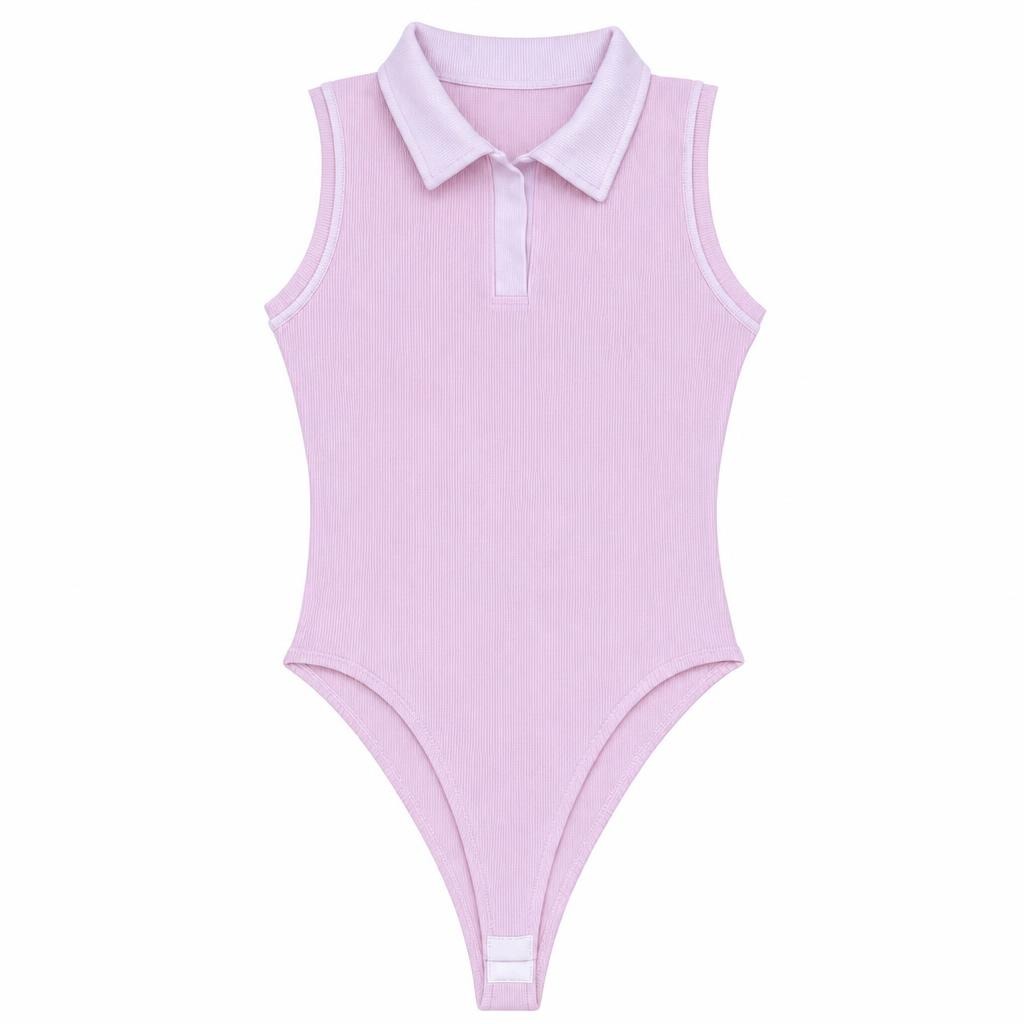 Body Contraste Siza Polo - Rosado + Marfil
