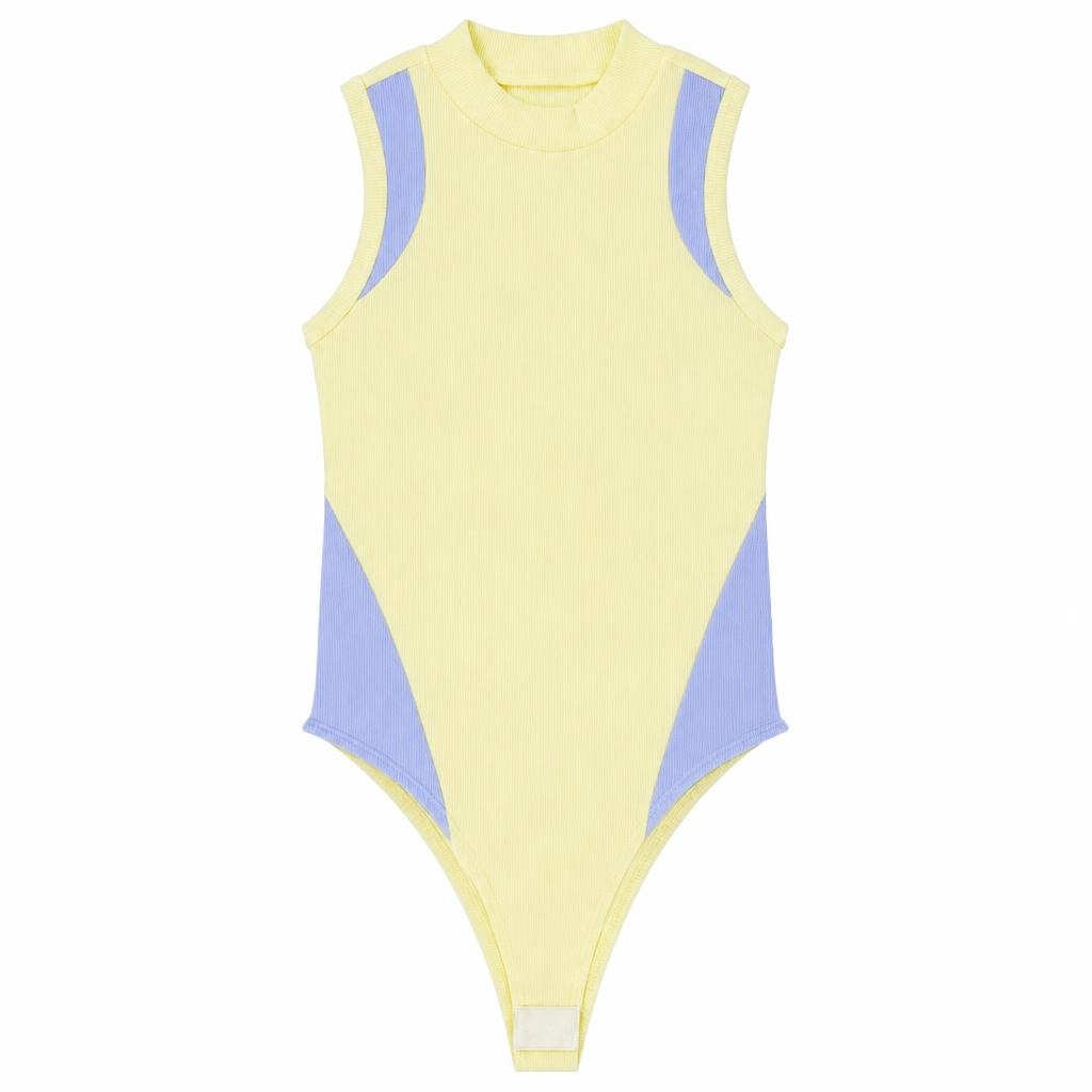 Body Galáctico Cuello Alto - Amarillo + Azul bebé
