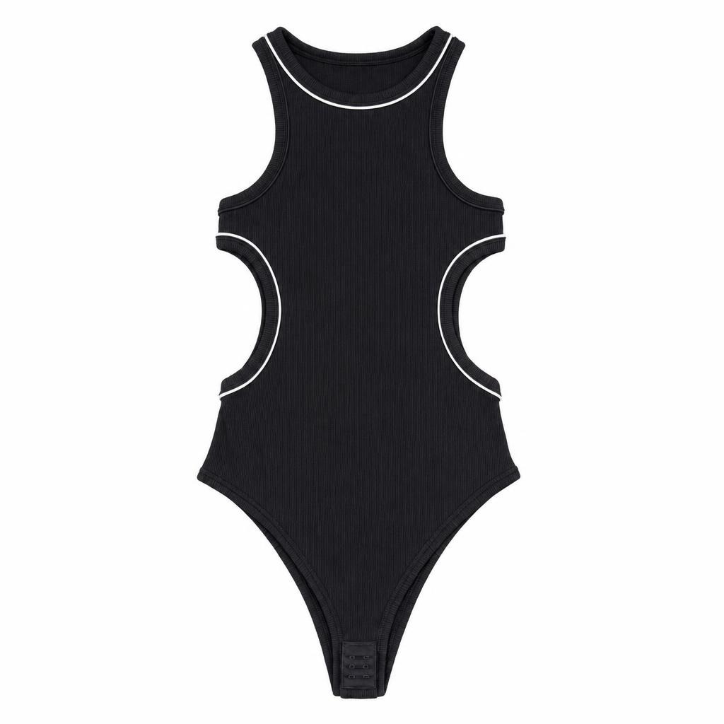 Body Hueco Pitillo - Negro + Marfil
