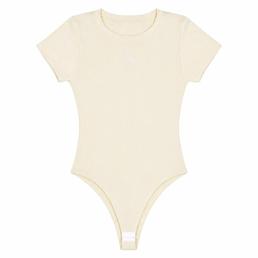 Body Manga Corta con Aplique - Amarillo