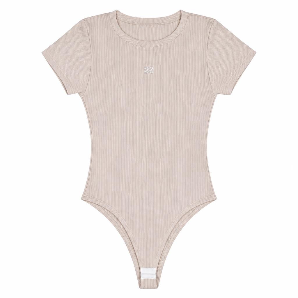 Body Manga Corta con Aplique - Camel