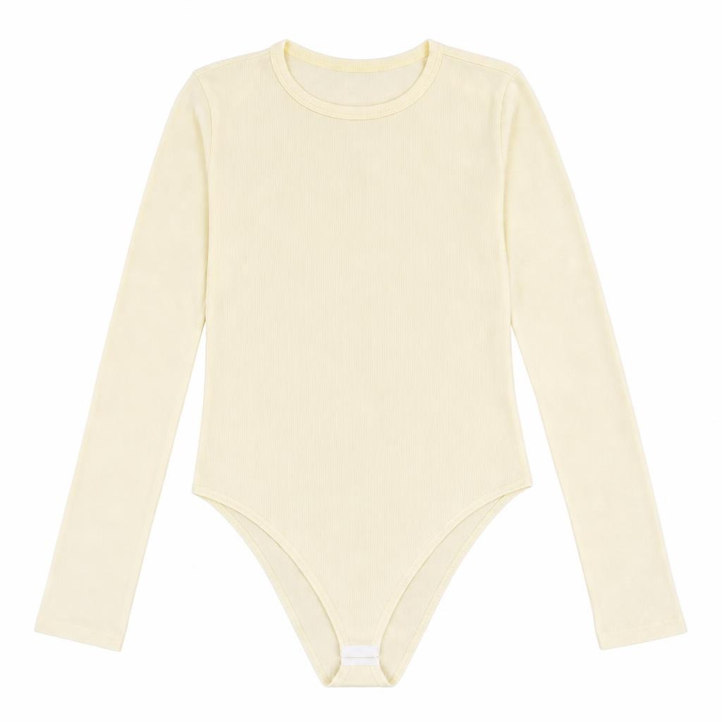 Body Manga Larga Plus - Amarillo