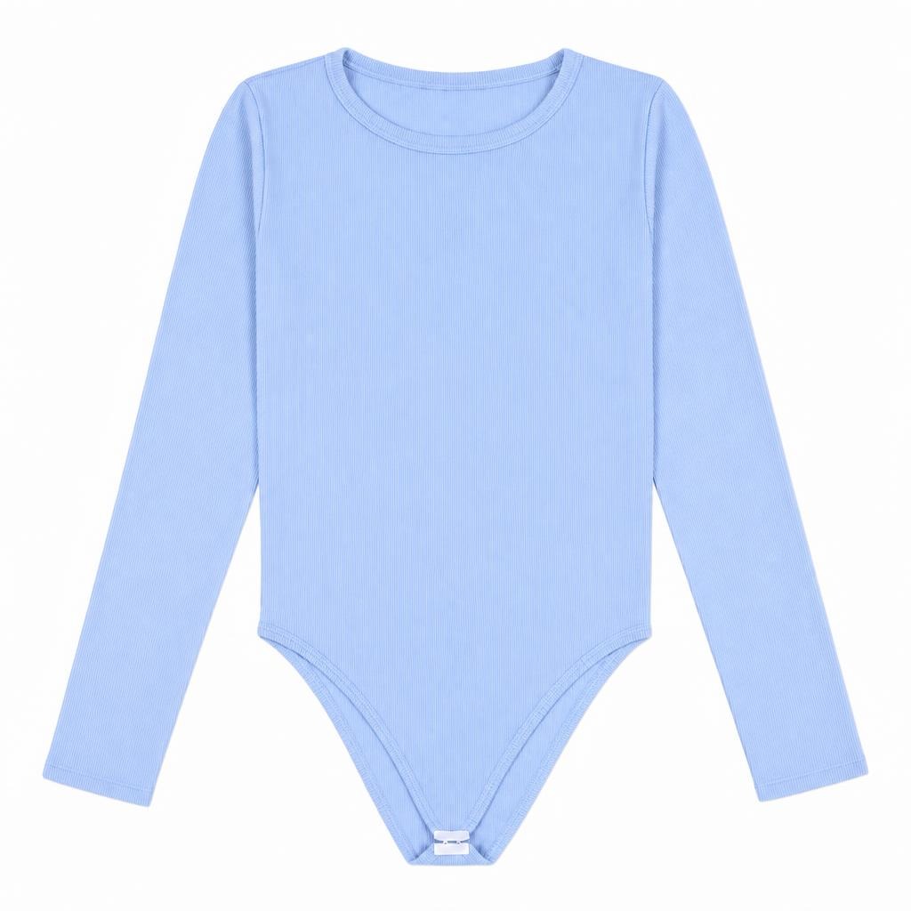 Body Manga Larga Plus - Azul bebé
