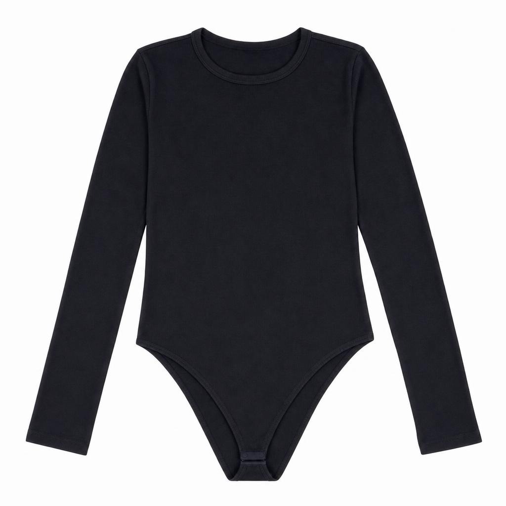 Body Manga Larga Plus - Negro
