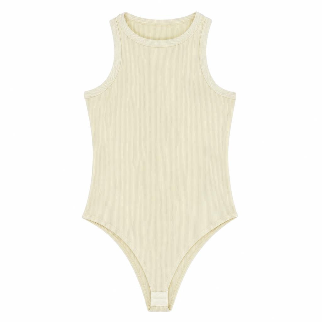 Body Plus Sizo Puño Combinado - Amarillo + Marfil