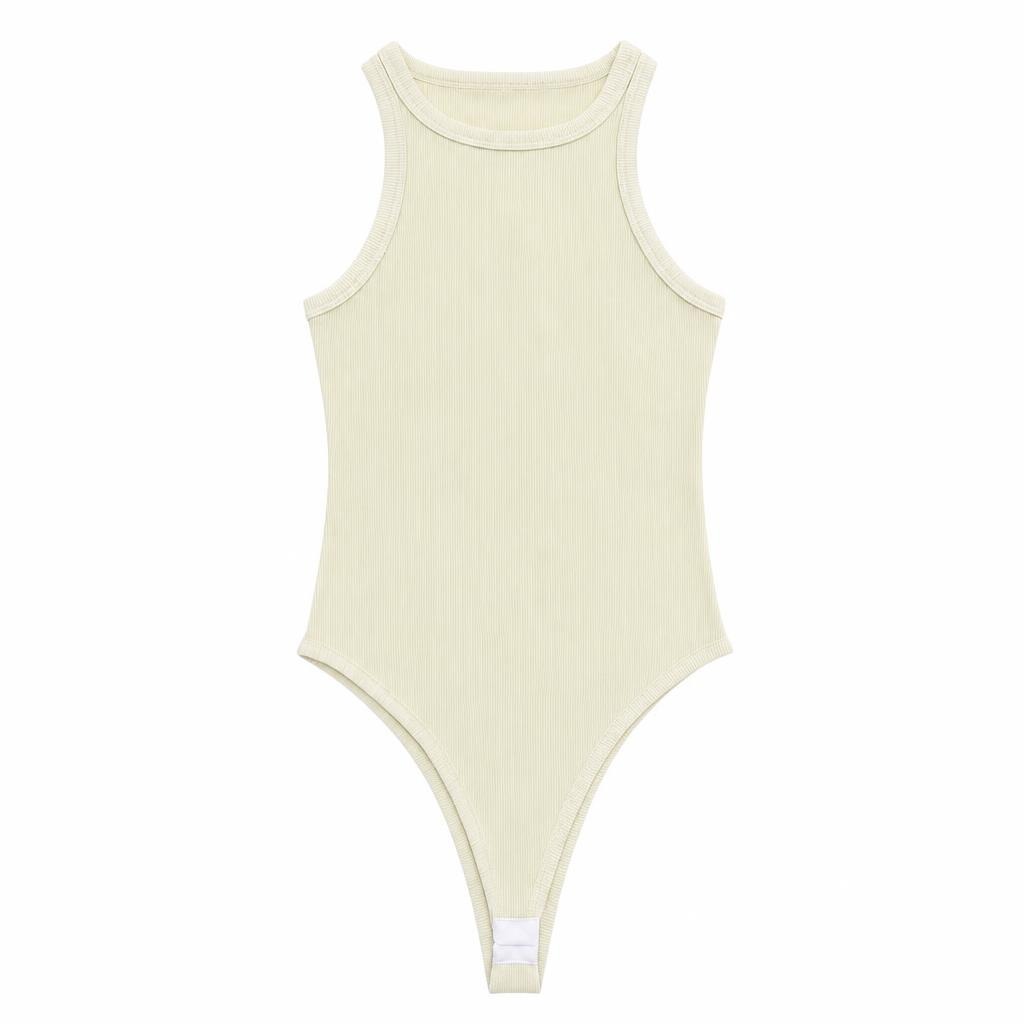 Body Sizo Puño Combinado - Amarillo + Marfil