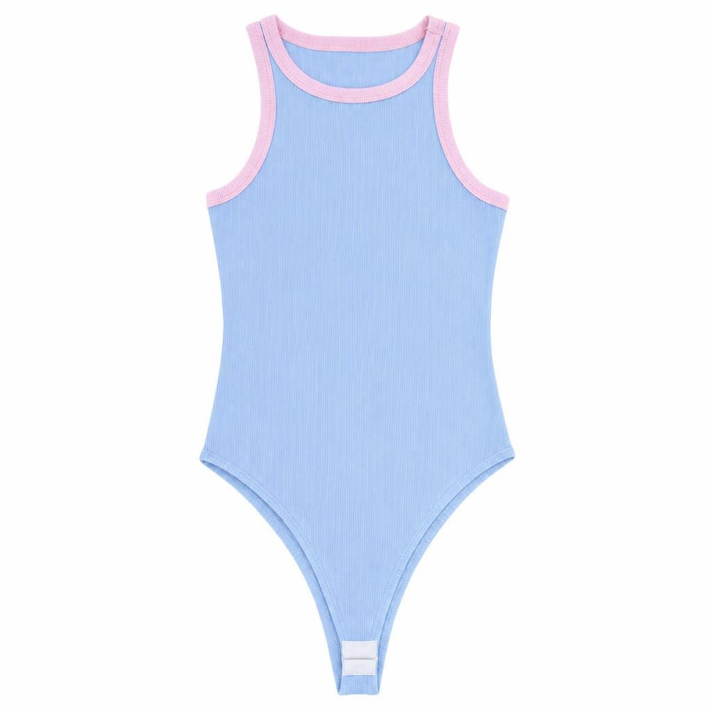 Body Sizo Puño Combinado - Azul bebé + Rosado