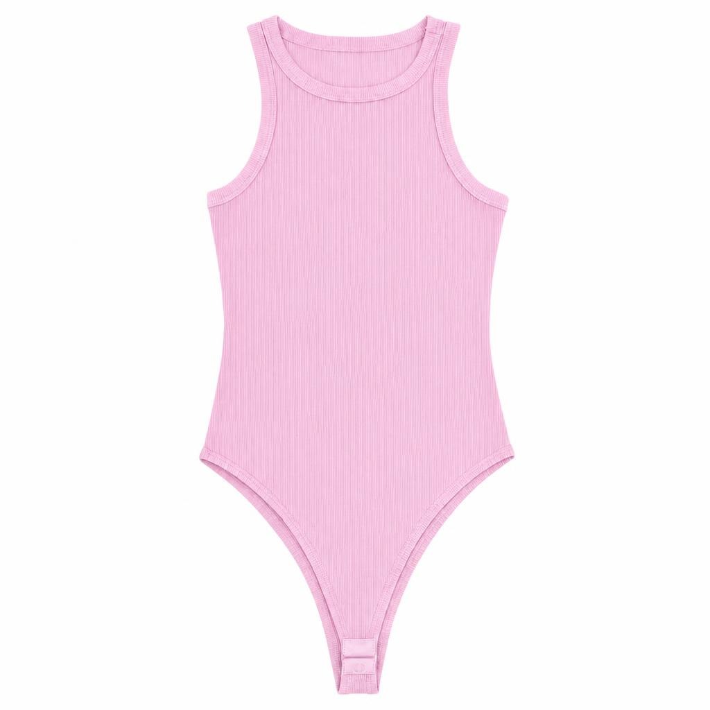 Body Sizo Puño Combinado - Rosado + Marfil