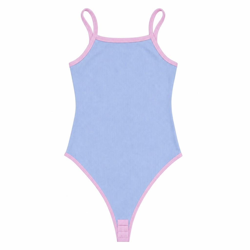 Body Tira Combinado - Azul bebé + Rosado