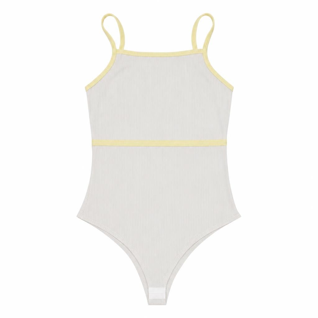Body Tira Sesgo Busto - Marfil + Amarillo