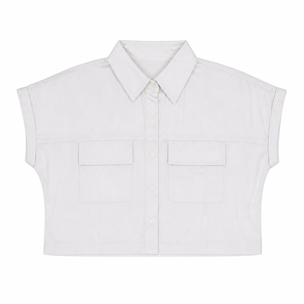 Camisera Dos Bolsillos Corta - Hueso