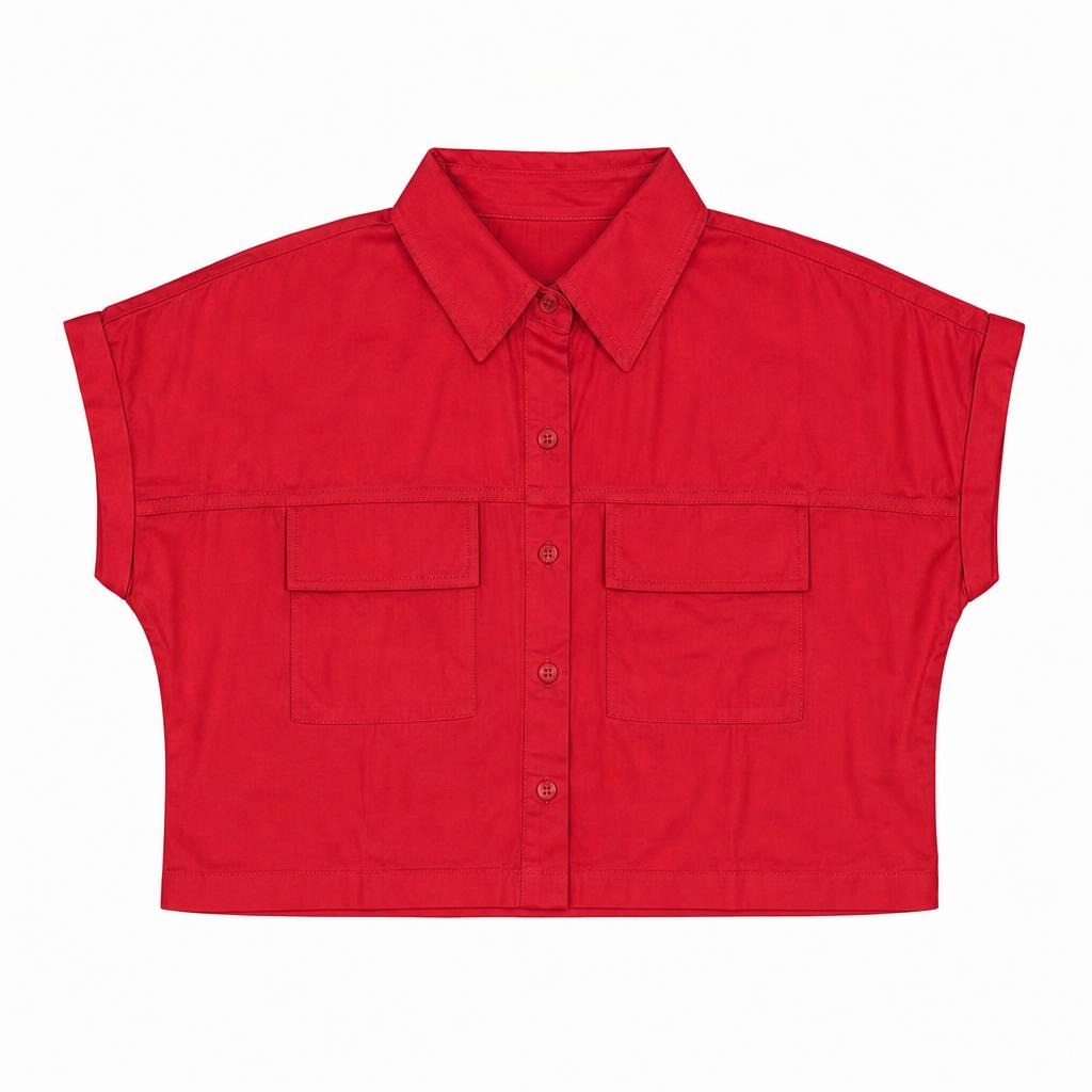 Camisera Dos Bolsillos Corta - Rojo