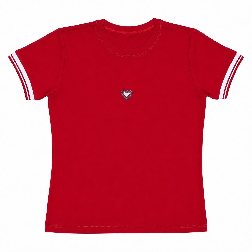Camiseta Prada Puños Tejidos - Rojo