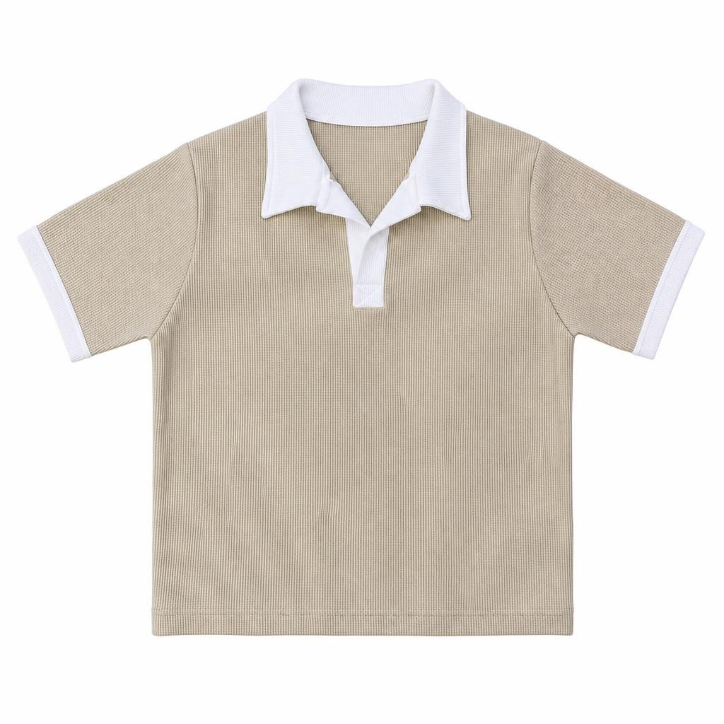 Polo Galleta Contraste - Camel + Marfil